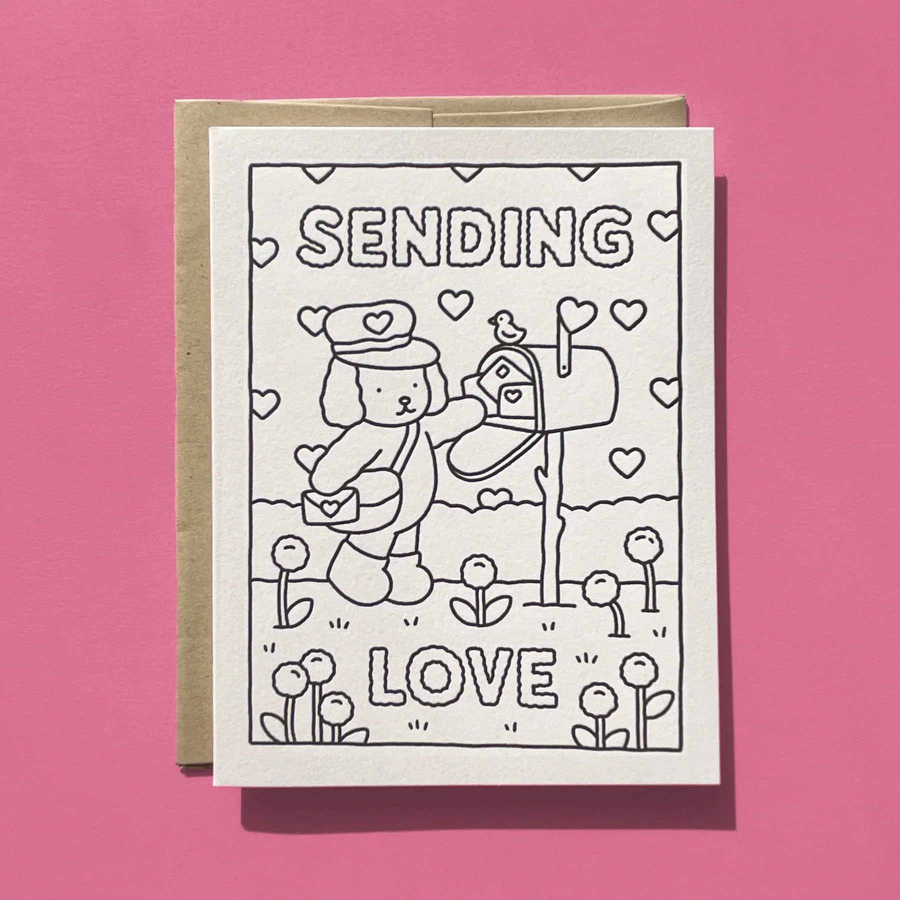 Cartão para Colorir "Enviando Amor"